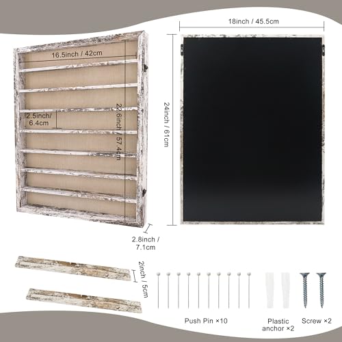 Image of GMFrames 18x24 Wooden Shadow Box Frame with Removable Shelves Deep Display Case for Military Medals Keepsakes White