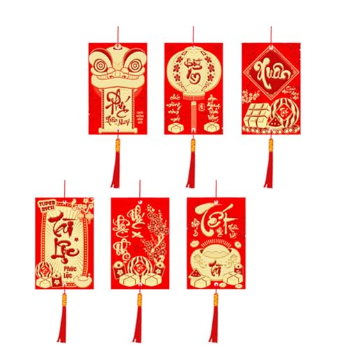 HUAJINGKEJI Juego de 6 colgantes de bonsáis de papel hechos a mano para celebrar el Año Nuevo chino, accesorios para colgar para el hogar y la oficina