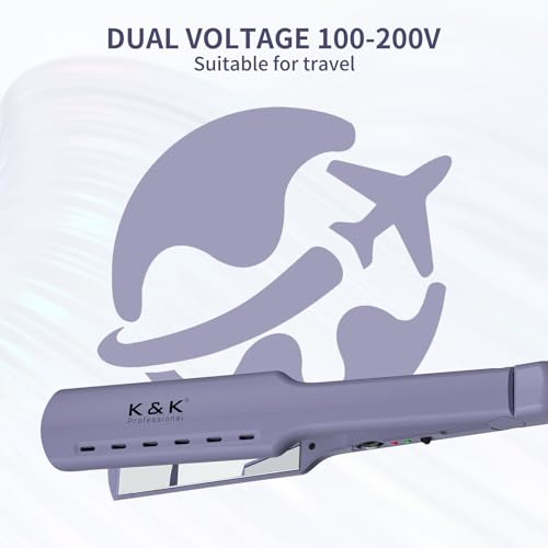 Plancha de pelo K&K 1.73” para cabello grueso con temperatura ajustable miniatura 7
