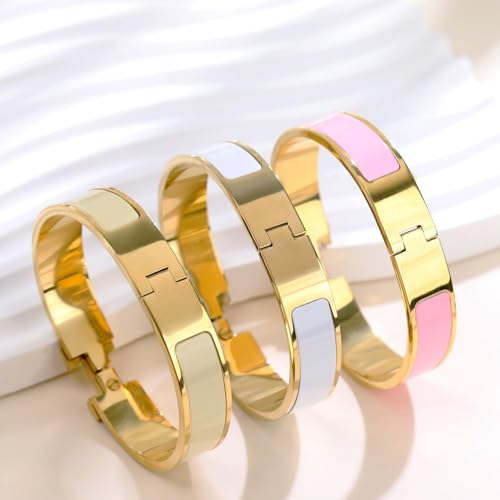 18K Gold Plated Enamel Letter Bracelet (12mm)- A Trendy Token of Love and Friendship2