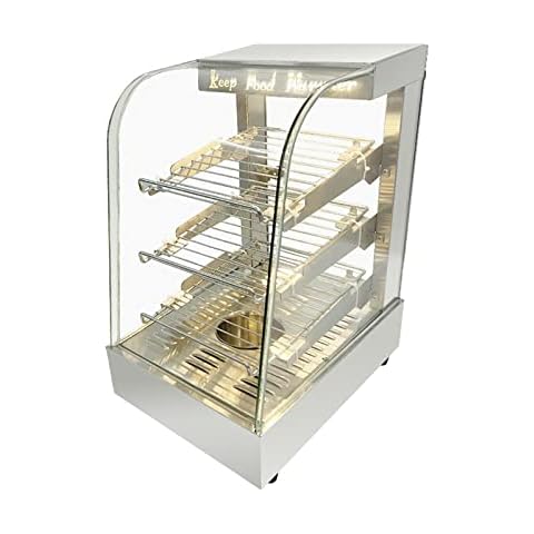 Countertop 15" Food Warmer Display Case 3 Shelf Hot Warming Showcase with Sliding Door and Water Tray,Commercial (15"(Silver)) Cover