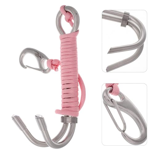 Crochet de plongée sous-marine double BESPORTBLE en nylon rose pour stabilisation