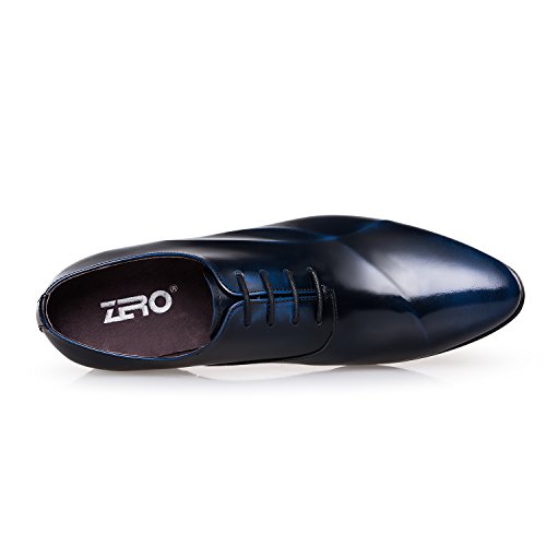 ZRO Men's Lace Up Formal Modern Oxford Dress Shoes Blue US 5