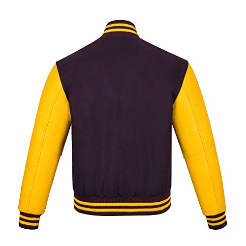 Image of Varsity Jacket Baseball Letterman Jacket- Wool and Leather Premium Quality Unisex Basketball Jacket