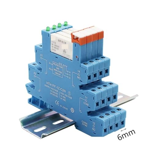Módulo de relé de contacto HF41F de 12V para conmutación estable CA a CC en carril DIN 2