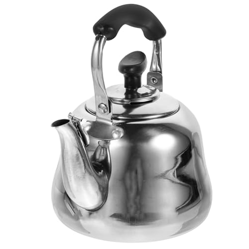 Garneck Hervidor de Agua de Acero Inoxidable con Silbato para Cocina de Inducción y Estufa Resistente Altas Temperaturas y Fácil de Limpiar Tetera con Mango Antiescaldaduras