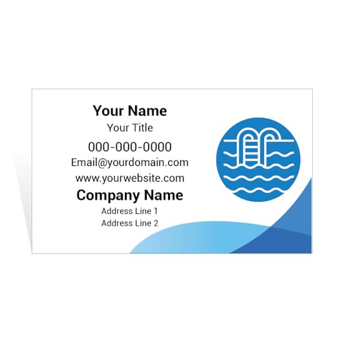 Custom Business Cards for Pool Service & Maintenance – 16 Pt Cardstock – Personalized Pool Cleaning, Chemical Balancing, and Equipment Repair Professional Networking Cards (Pool & Spa Shield)