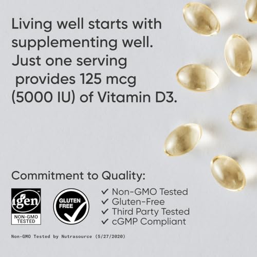 Sports Research D3PARENT Vitamin D3 5000 Iu With Coconut Mct Oil - High Potency Vitamin D Supplement For Immune & Bone Support - Non-Gmo Verified, Gluten & Soy Free thumb #3
