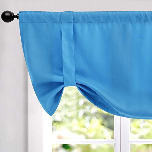 Tie-up Valance for Kitchen Windows Tie Up Curtains for Windows Room Darkening Curtain Adjustable Balloon Window Shades, Rod Pocket, 20