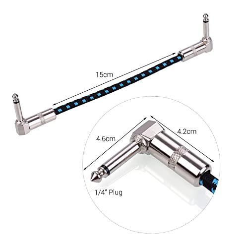 DOYING AC-18-3 Cabos de patch para pedais de guitarra 6 polegadas de comprimento Cabo Coxial Blindag