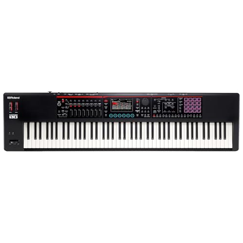 TECLADO SINTETIZADOR Roland FANTOM-08 – Teclado sensible a la velocidad de 88 notas | Miles de sonidos acústicos y electrónicos de Roland | Tecnologías ZEN-Core y SuperNATURAL | Secuenciador TR-REC