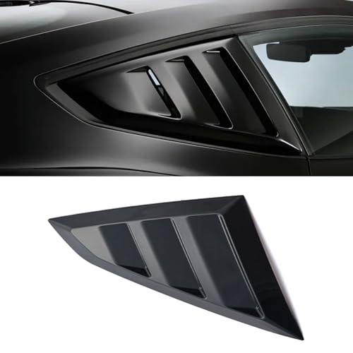 AUTRAGO Window Louvers Guards Shades Fit for Ford Mustang 2024 2025 2026, Protector Vent Covers ABS (Gloss Black)