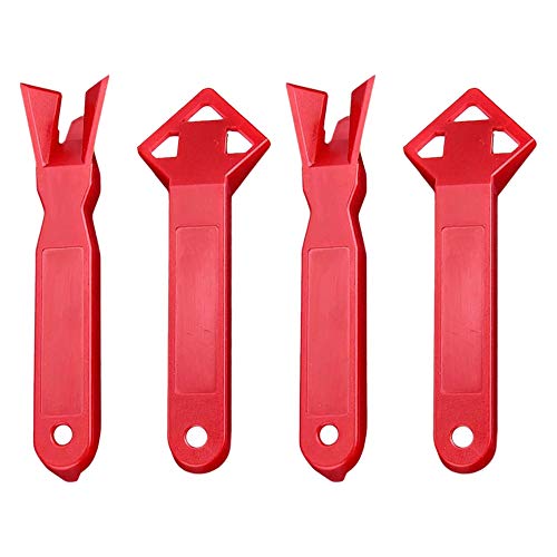 Junterone - Rascador de esquina para esquina, 4 piezas, espátula de pegamento de vidrio, raspador de ángulo para eliminar el pegamento residual, herramienta de costura