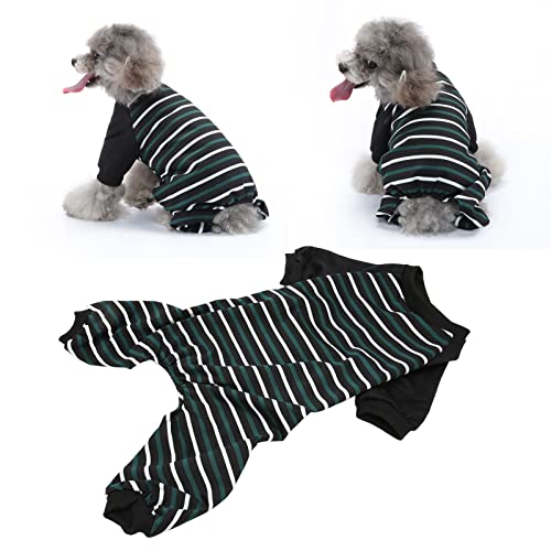 Pijama Listrado para Cachorro, Macacão de 4 Pernas para Cachorro, Material Macio e Confortável, Traj