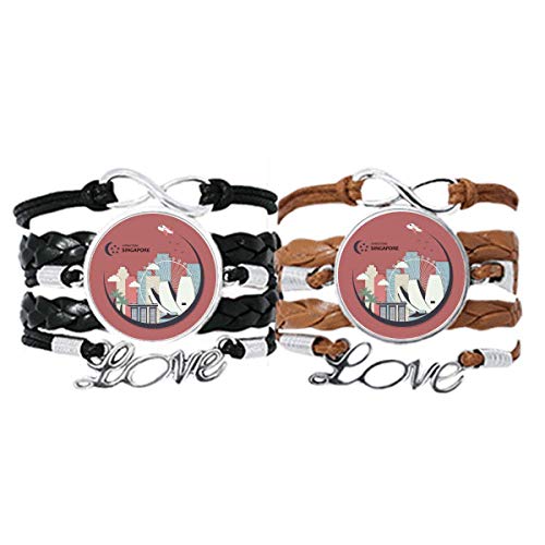 Pulsera de cuero de Singapur ajustable que evita rozaduras en la piel