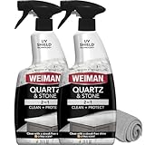 Weiman Quartz Countertop Cleaner and Polish - Clean and Shine Your Countertops Islands and Stone Surfaces with UV Protection, 24 Ounce with MicroFiber Towel, 2 Pack