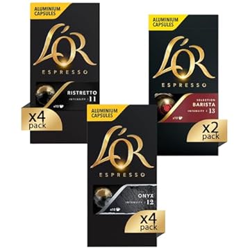 L'Or - Capsule Caffè Espresso Confezione Mista - Variety Pack Intensi - 100 Capsule in Alluminio Compatibili Nespresso®* original [40 Ristretto, 40 Onyx, 20 Barista]