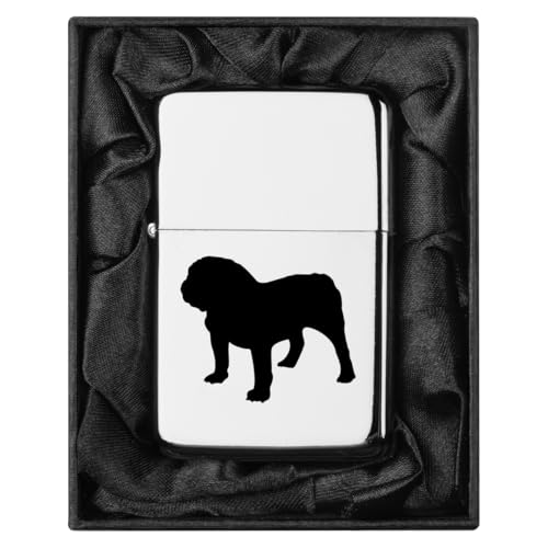 Encendedor en caja de regalo con forro de seda negra Bulldog
