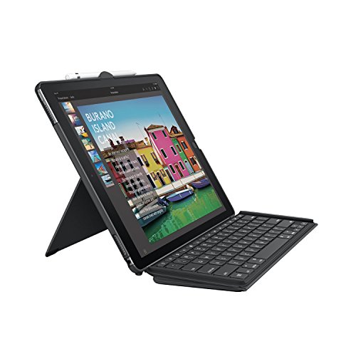 Logitech iPad Pro 12.9 inch Keyboard Case | SLIM COMBO with Detachable, Backlit, Wireless Keyboard and Smart Connector (Blue) for 1st and 2nd generation