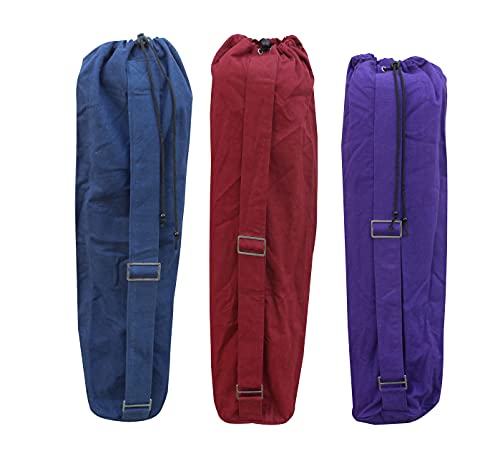 Image of Ryan Cotton Matbag with Drawstring Adjuster with embroidery - (28 inch length x 5.5 inch dia) Assorted Color