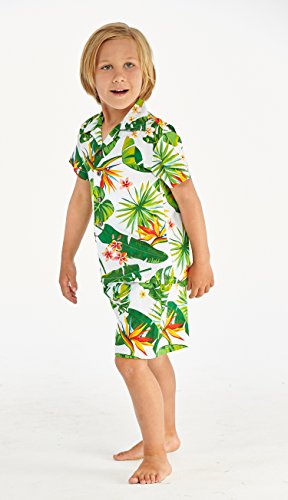 Image of Boys' Aloha Luau Shirt Cabana Set in Signature Prints | 100% Cotton; Button Front Shirt; Signature Tropical Prints; Lightweight Comfort; Vacation Ready