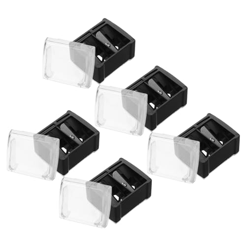 Didiseaon Makeup Pencil Sharpener Set 5pcs Dual Holes for Lip Liner Eyeliner and Brow Pencil