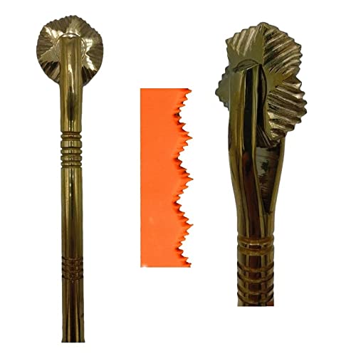 Professional Cooking Rotella tagliapasta sardo su rudigliu Artigianale in Ottone Massiccio n.25