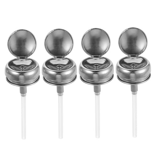 Amosfun 4pezzi Tappo Per Flacone Pompa Pressione Da Coperchio Erogatore Per Bottiglie Di Chiusura Sigillata in Alluminio Inossidabile Design Per Conservazione Lungo Termine