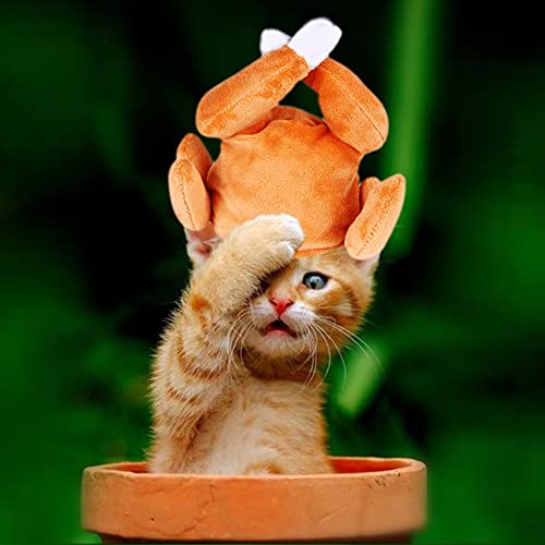 Thanksgiving turkey drumstick hat for cat, pet halloween thanksgiving turkey costumes dog cat ornament 4 Thanksgiving turkey drumstick hat for cat, pet halloween thanksgiving turkey costumes dog cat ornament - image 5