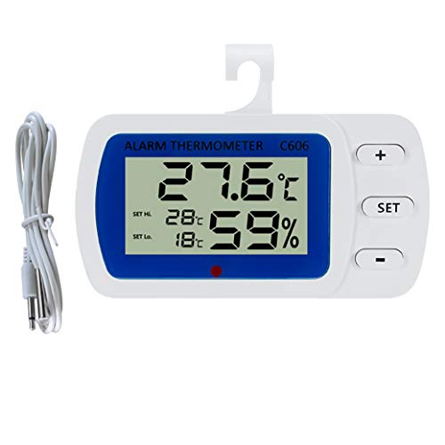 Fridge Thermometer Digital Refrigerator Thermometer Digital Freezer Thermometer with Indoor Humidity Alarm Thermometer with HiLo Audible Alarm for Home Restaurants White Fridge Thermometer Digital Refrigerator Thermometer Digital Freezer Thermometer with Indoor Humidity Alarm Thermometer with HiLo Audible Alarm for Home Restaurants White