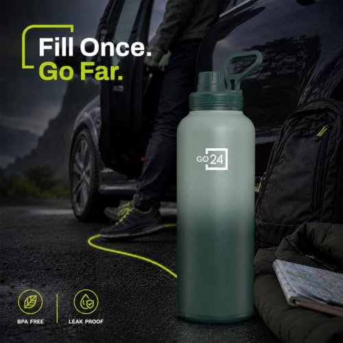 Image of Hydromax 2 Litre Single Wall Stainless Steel Water Bottle - Green | ISI Certified 304 Stainless Steel, BPA Free, Chugger Sipper Cap, Leakproof Lid, Loop Handle, Fridge Frendly