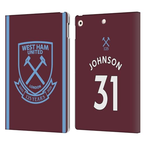 Étui portefeuille en cuir Apple iPad 10.2 West Ham United FC Ben Johnson protection intégrale