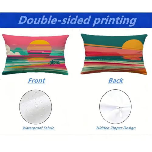 Housse de Coussin de Jardin 60x90 cm Imperméable Grand Format Rectangulaire