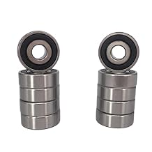 DEEG 10 PCS 1615-2RS Deep Groove Ball Bearing 7/16" x1-1/8 x3/8" Double Sealed Rolling Bearings for Skateboards, Inline Skates, Fixed Shaft...