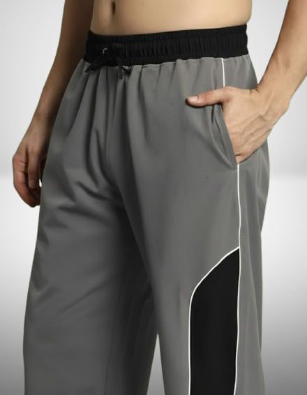 Image of Imsa Moda Men's Nylon Lycra Straight Fit Track Pant | Gym Trackpants & Activewear Joggers | Casual Lower for Sports, Gym & Yoga