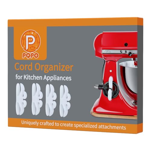 4 Pack Organizador de Cables para Electrodomésticos de Cocina, Organizador de Cables para Electrodomésticos de Cocina, Batidora de Pie, Cafetera (Transparente)
