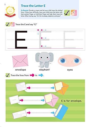 Play Smart Alphabet Age 3+: Preschool Activity Workbook with Stickers for Toddlers Ages 3, 4, 5: Lea