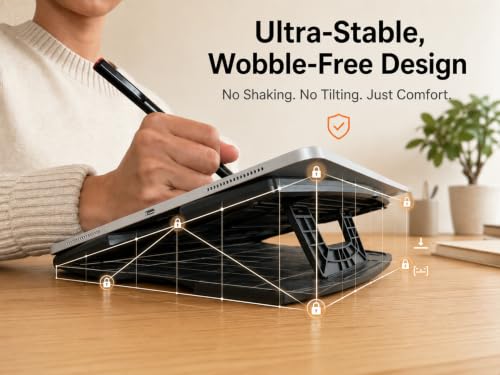 Image of MAX SMART Tablet Drawing Stand, Digital Drawing Pad Stand, Foldable, Adjustable for 9 to 16 Inches Graphics Drawing Monitors Art Tablets