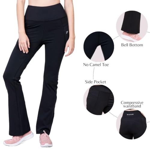 Image of 3rd Planet Women's High Waist Activewear Leggings | 4-Way Stretch, Sweat-Wicking, Non-See-Through Gym & Yoga Tights with Side Pockets | Comfortable Slim Fit Pants for Workout, Running & Fitness