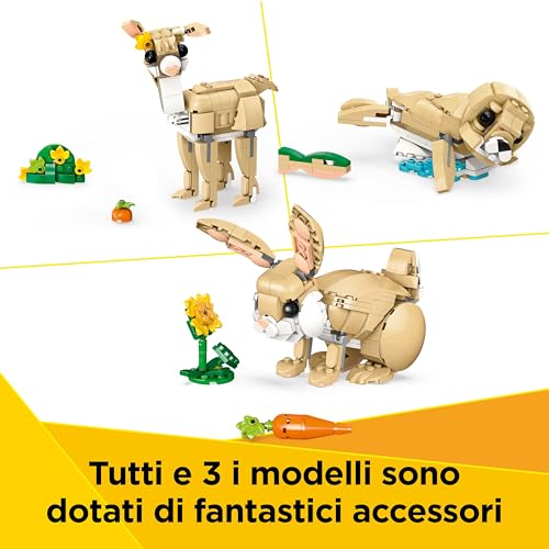 Creator 3 in 1 Adorabile Coniglio Giocattolo - Animale che si Trasforma in Lama o in Foca - Idea Regalo di Compleanno Creativa per Bambine e Bambini da 8 Anni in su - 31162 - Lego - Immagine 5