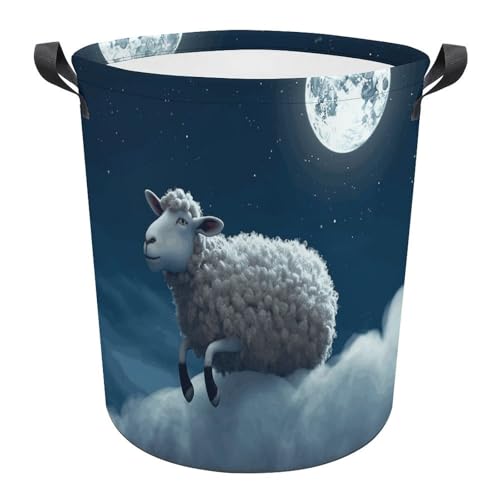 Panier à linge panier de rangement mouton lune : bac à linge de maison