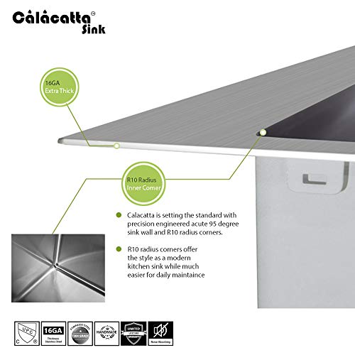 32" X 19" Stainless Steel 304 Handmade Undermount Double Bowl Kitchen Sink 16 Gauge W/Drain Strainer Grid & Dish Cloth, Cs3219Db #TOP3