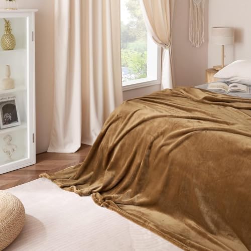 Image of Amazing Super Soft Double Bed Woollen Quilt Cover, 310TC Warm Duvet Cover, Woolen Duvet Cover /Rajai Cover /Blanket Cover /Quilt Cover King Size=90x100 Inches, Winter Blanket Cover (Brown)