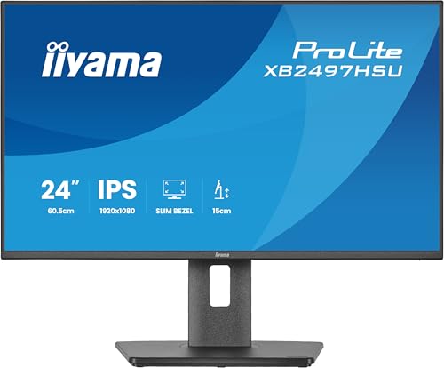 iiyama XB2497HSU-B1-23.8, monitor IPS Full HD con bordes delgados para tu espacio de trabajo
