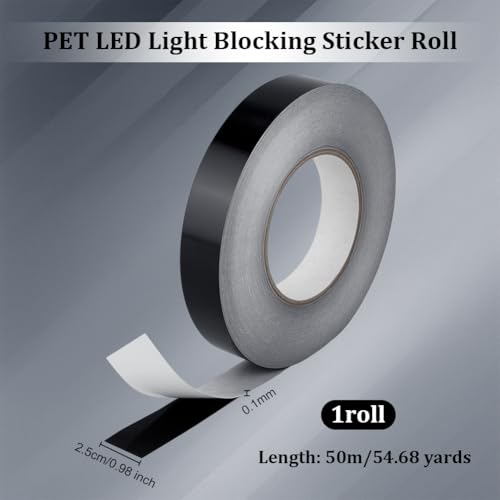 Image of OLYCRAFT Light Blocking Tape 2.1 Inch x 164 FT Light Dimming Tape 100% Full Black Out Masking Adhesive Tapes DIY Light Blocking Stickers for Electronics LED Lights Lamp Strips Aquarium Window Shading
