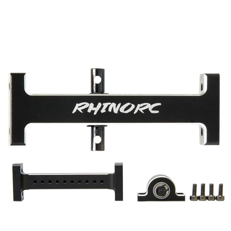 RhinoRC Hanger Beam,RC Holder Bridge,Metal Extend Driveshaft Axle for 1/10 Axial SCX10 Crawler Trucks Bridge Device Upgrade Parts(Adjustable V2)