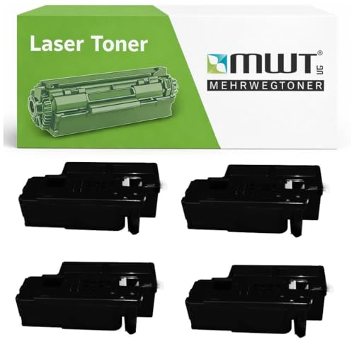 Toner Phaser 6020 compatible Xerox - Pack de 4 recharges noires haute capacité pour imprimante