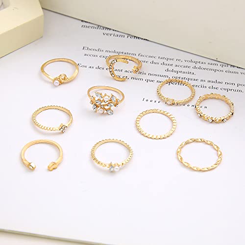 Futimely Boho Retro Stackable Rings Sets For Women Knuckle Joint Finger Knuckle Nail Ring Sets Moon Stars Stack Preppy Statement Rings Cute Trendy Stuff Jewelry  thumb #3