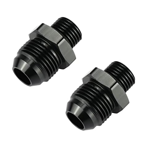Ucreative 8AN Flare to 6AN ORB Male Fuel Rail Adapter Fitting Black 2Pcs Cover
