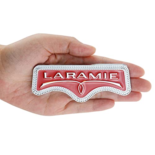Calcomanía Laramie 3D repuesto de emblema cromo rojo para portón trasero de Ram 1500 2500 3500